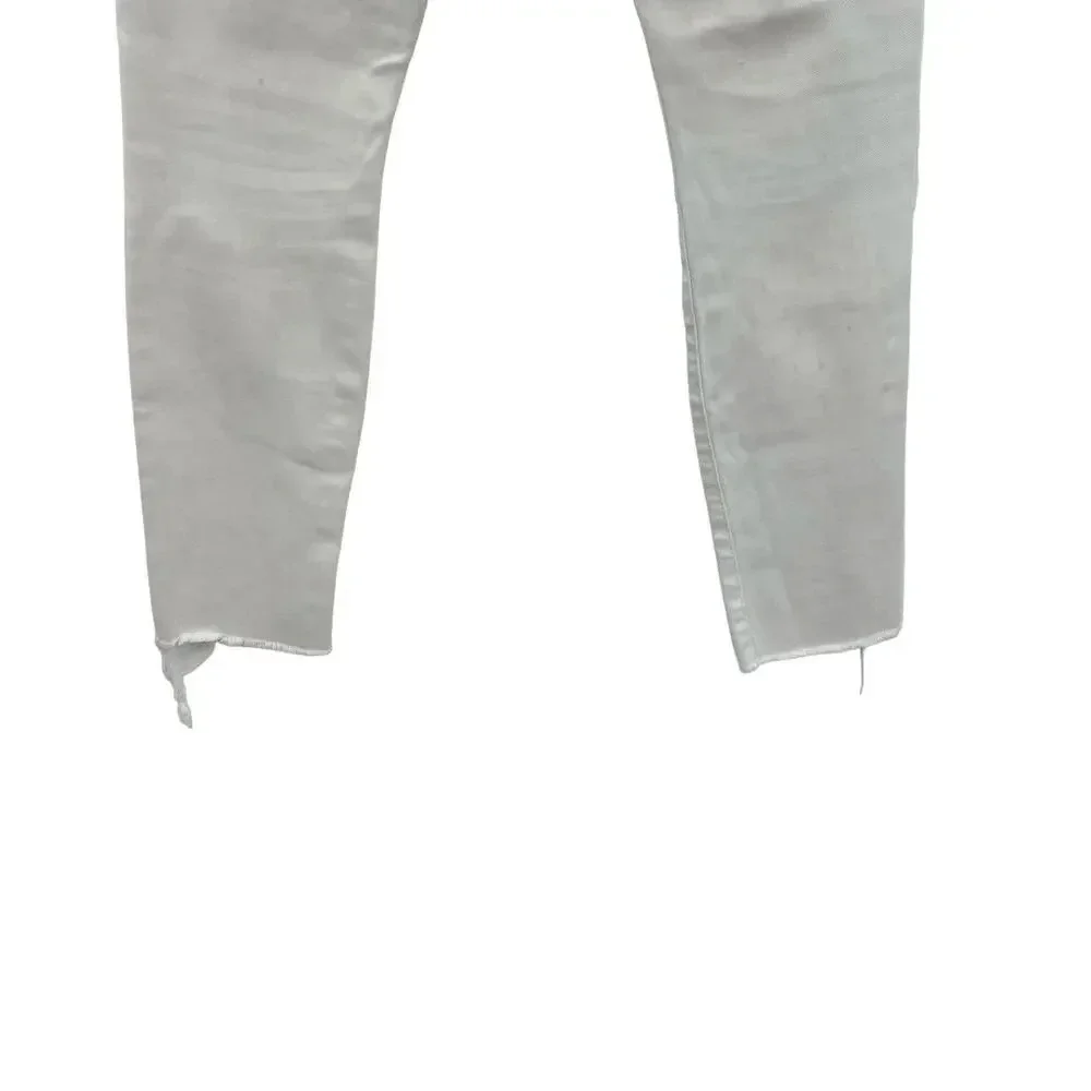 Mother Denim Looker Ankle Fray Jeans in‎ Glass Slipper White Size 26